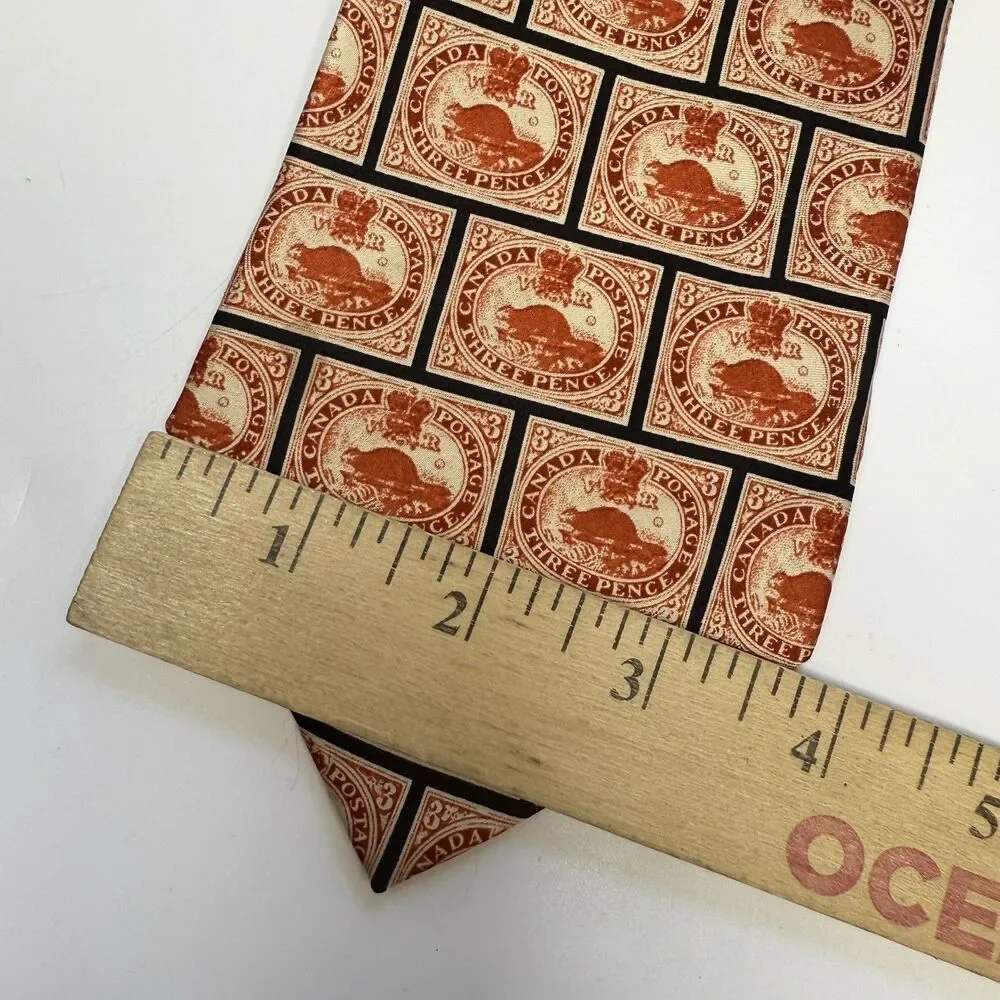 Museum Artifacts Province Of Canada 1851 First Postage Stamp 100% Silk Neck Tie